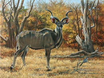 Animal Painting - ciervo kudu toro